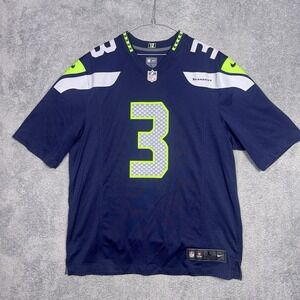 Seattle Seahawks Jersey Mens L Nike On Field Russell Wilson #3 Blue Home